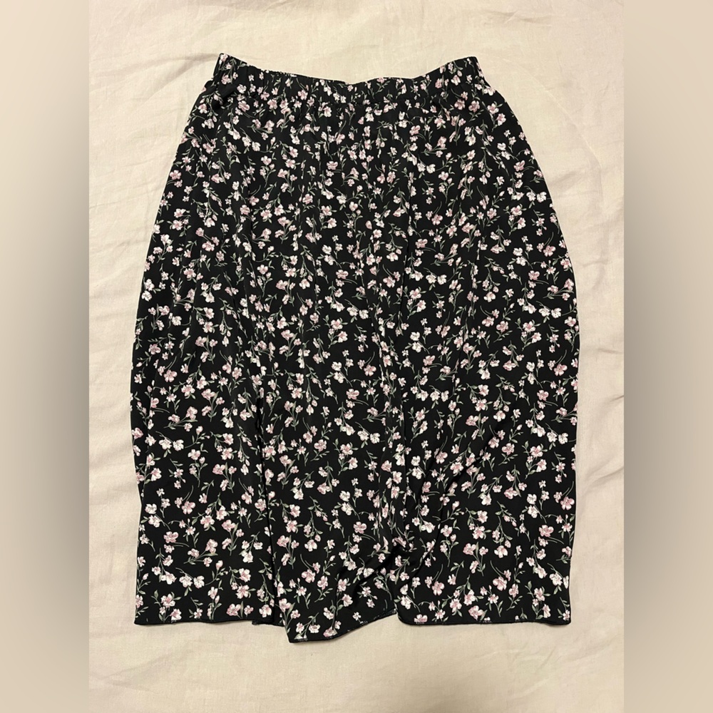 Black Floral Skirt